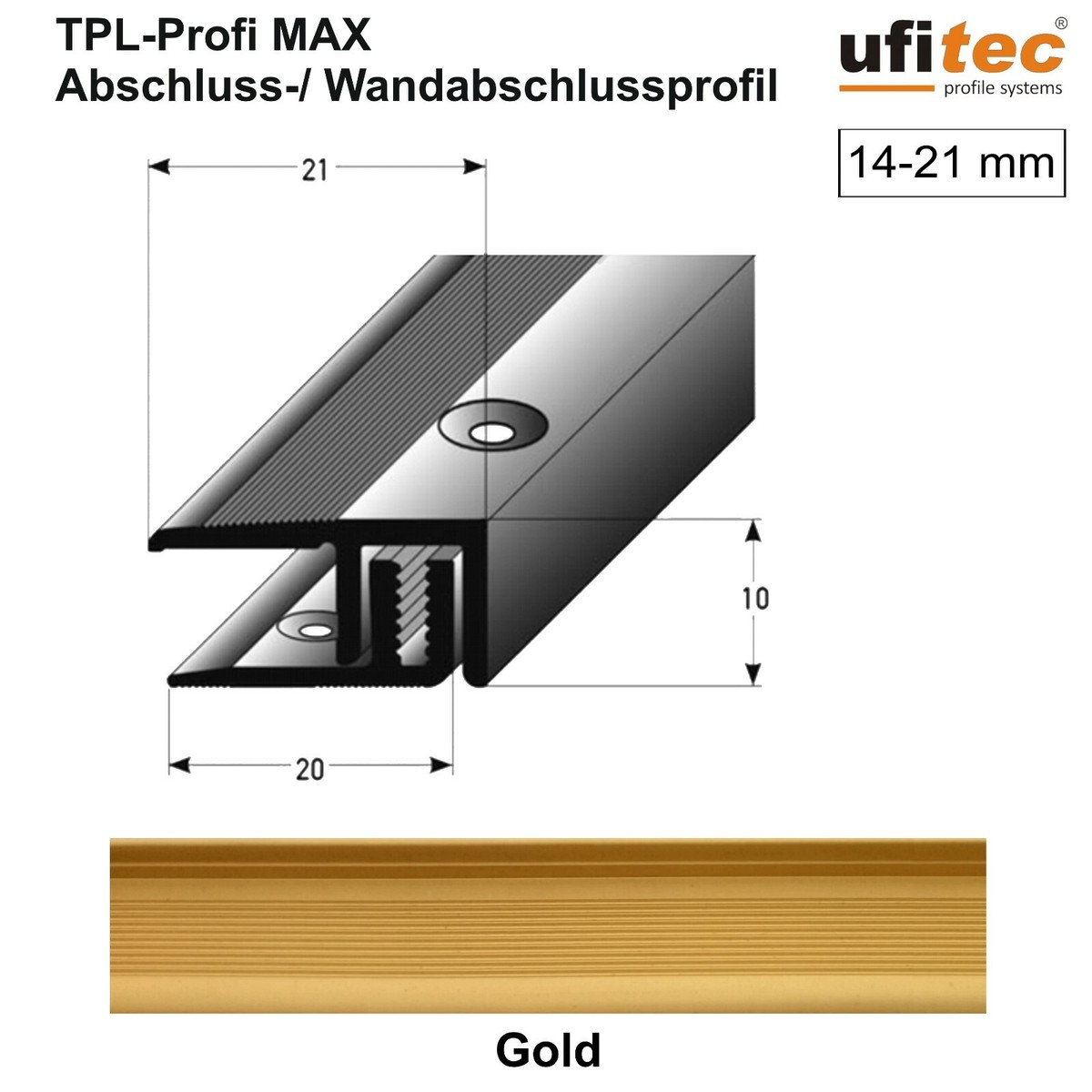 ufitec® TPL Profi MAX profielsysteem voor parketvloeren, geschikt voor