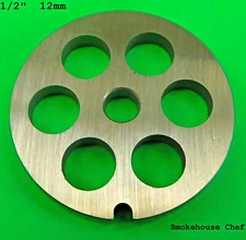1/2" (12 mm) replacement plate for Smokehouse Chef meat grinder for Kitchenaid