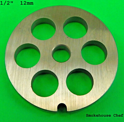 1/2'' (12 mm) replacement plate for Smokehouse Chef meat grinder for Kitchenaid