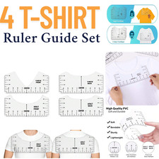 4xT-SHIRT RULER GUIDE SET-VINYL ALIGNMENT CENTERING TOOL FOR HEAT PRESS & CRICUT