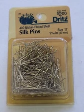 Dritz silk pins, size 17, 1-1/8" (27mm)-400 straight pins per package
