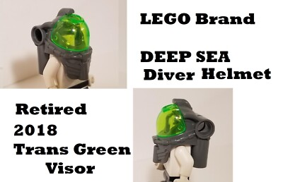 LEGO Minifigure Space Helmet BRIGHT GREEN Visor Deep Water