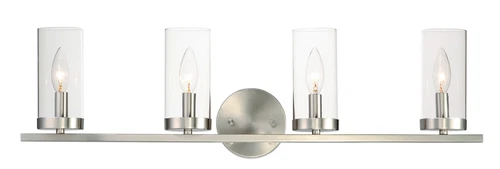 Maxim Sentinel 4-Light Bathroom Vanity Light in Satin Nickel - Picture 1 of 5