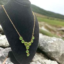 NWT! Jillian Michel Green Rhinestones Drop Gold-Tone Necklace!