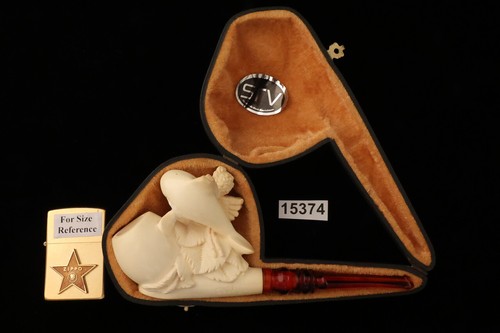 SRV Dolphin and Angel por Cevher Block tubo de espuma de mar con estuche 15374 - Imagen 5 de 11
