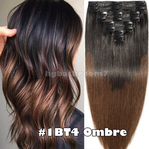 S-noilite Any Color Thick Clip In Real Human Hair Extensions Double Weft US FAST - Picture 31 of 37