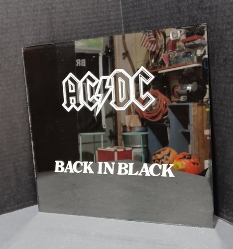 AC/DC Back In Black Carnival Glass Prize Mirror 12” x 12” Rare 1980's ...