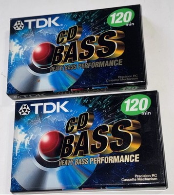 TDK CD BASS Cassette Tapes Heavy Bass Performance 120 Minute Audio New Old Stock