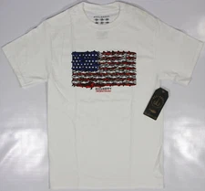 REEL HAPPY Co. Patriot fish Flag T-shirt- NEW- USA fishing tee- $28