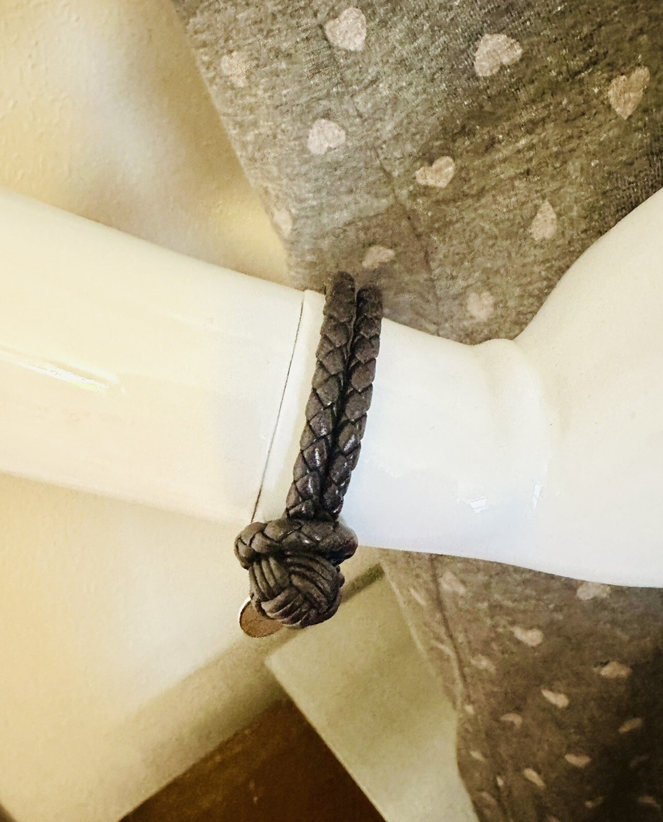 Bottega Veneta Knot Double Intrecciato Dark Brown Bracelet