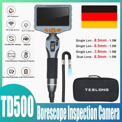 TESLONG TD500 5'' Handheld Endoskop Boroskop Inspektion Kamera mit Artikulation