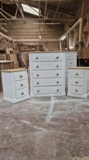 HANDMADE AYELSBURY NEXT WHITE+PINE CHEST 5 DRAWERS +2 BED SIDE EDITION TO YOUR R