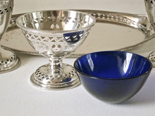 Georgian Style 6-Piece Silver Plate Condiment Set England early-1900's - Picture 15 of 22