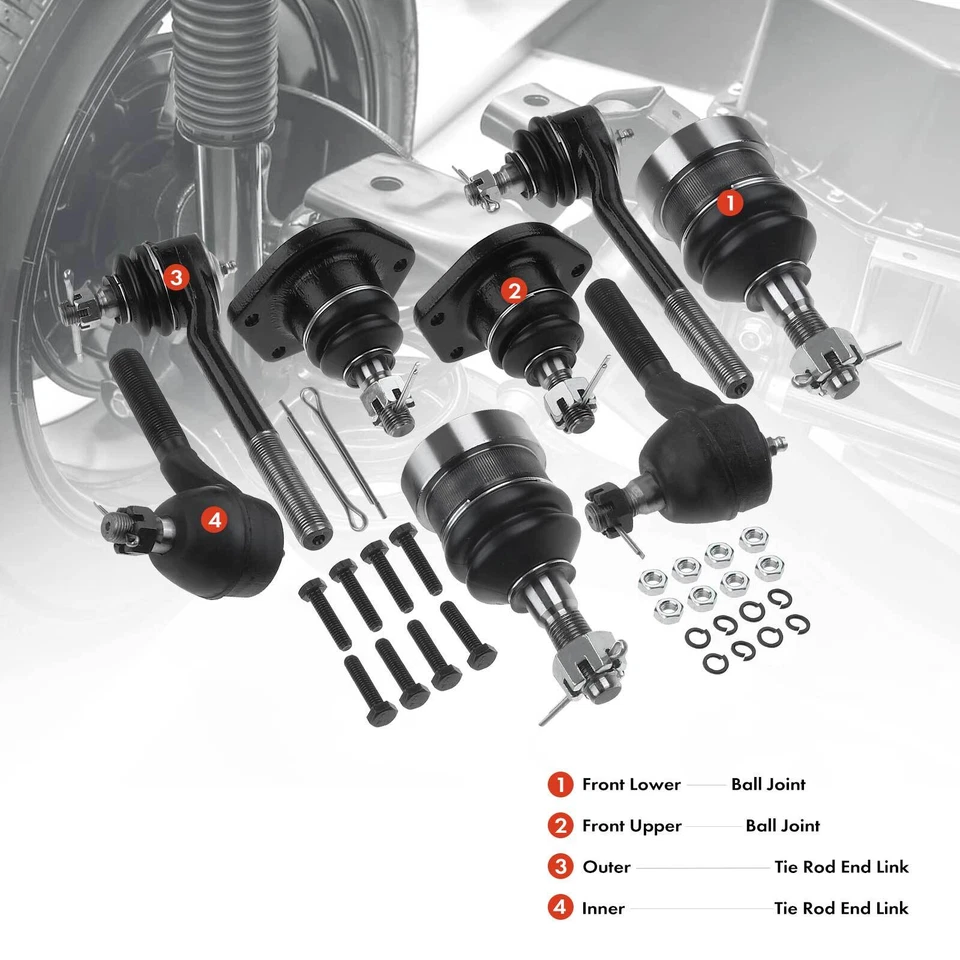 Конец анкерного стержня и шаровой шарнир 8 шт. для Ford LTD 79-86 Lincoln Mark VI 80-83 Town Car - Изображение 2 из 4