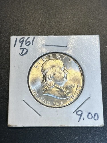 1961-D Franklin Half Dollar, 90% Silver, Circulated