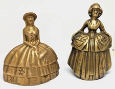 Vintage Brass Bell Southern Belle Shape & Brass Antebellum Hoop Skirt Figure