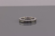 Sterling Silver 4mm Triple Rimmed Grooved Solid Thick Band Ring 925 Sz: 6