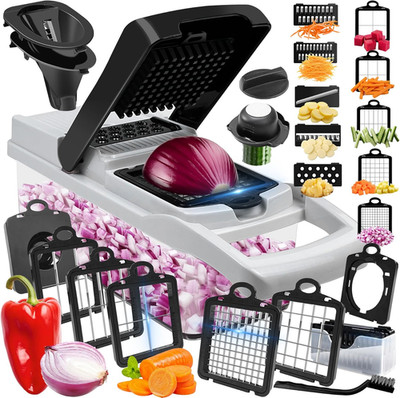 Vegetable Chopper, 10 Blades Slicer Onion Dicer, Multi 23-in-1 Veggie Mandoline