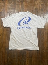 Vintage distressed Qualcomm white tee Men’s XL