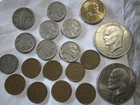 OLD US BUFFALO NICKELS, STANDING LIBERTY QUARTER, WHEAT PENNIES, IKE DOLLARS +