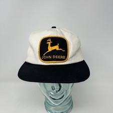 Vintage John Deere Patch Hat K Products Snapback Cap Beige Black Yellow Patch