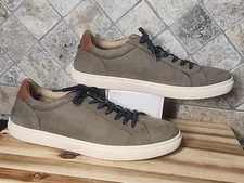 Mens Vince Camuto VY Cowon Gray Suede Lace Up Casual Shoes Sneakers Size 11.5 M