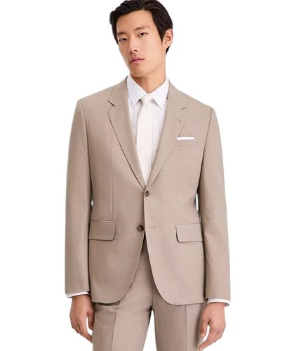 Hugo Boss Men's Modern-Fit Wool Suit Jacket Blazer 38 R Tan Light Brown