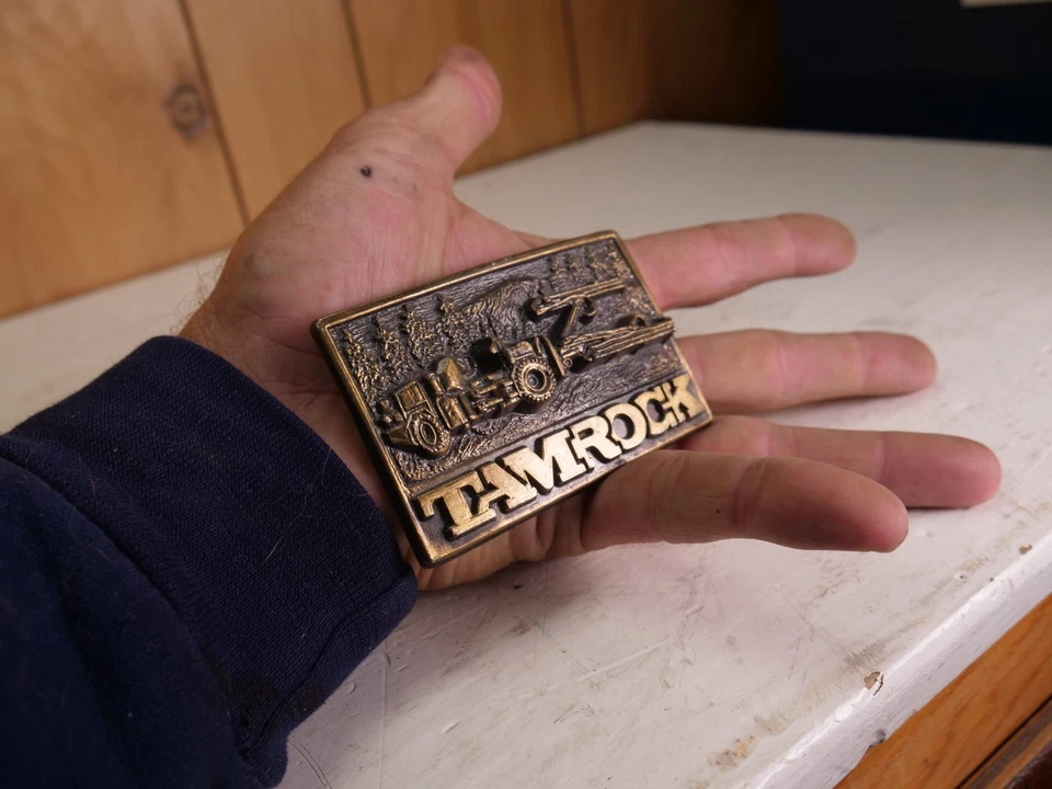 DE COLECCIÓN 1981 BERGAMOTA LATÓN FUNCIONA LEÑADOR HEBILLA CINTURÓN TAMROCK Foto 4 de 4