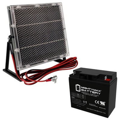 Mighty Max 12V 18Ah SLA Replaces Solaris Lite Led flood light + 12V Solar Panel