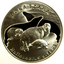 Poland 20 Zlotych 2007 MW NGC PF 69 Ultra Cameo UNC Silver Grey Seal & Cubs