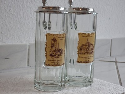 ERBO ZINN Lohrer Jahres Bierseidel 1985/86 Sahm Glas - 0,4L