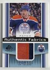Taylor Hall 2013-14 Upper Deck SP Game Used Authentic Fabrics #/35 Patch Oilers