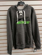 Men's Arctic Cat Skate Lace Charcoal Gray Hoodie L XL 2XL 3XL 5327-07