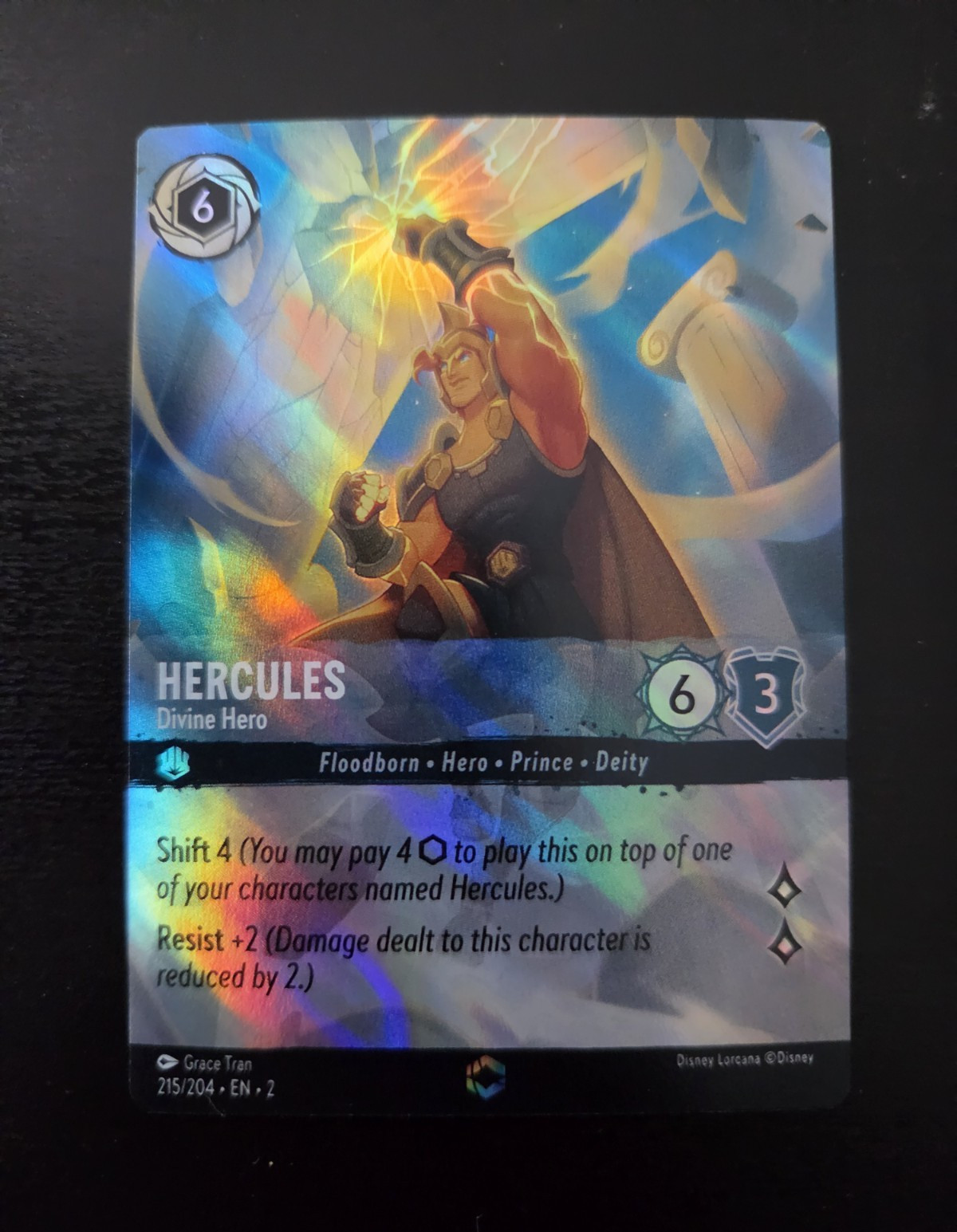 Disney Lorcana Hercules - Divine Hero Enchanted 215/204 Foil EN