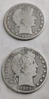 1909 P And 1908 D Barber Half Dollar 🔥90% Silver 🔥Lot Of 2 #B65