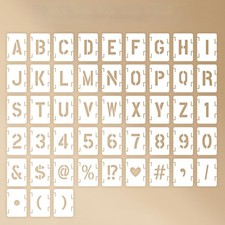 5 Inch Letter Stencils for Painting, 48pcs Large Reusable 5 inch, White
