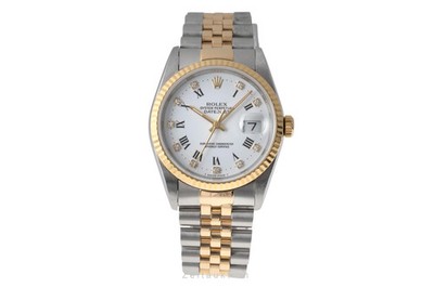 Rolex Datejust 36 White Diamond Dial Stahl / Gold Automatik Herrenuhr Ref. 16233