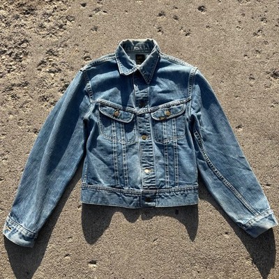 Vintage 60s 70s Lee Riders 101-J Sanforized Denim Jean Trucker Jacket Mens Small