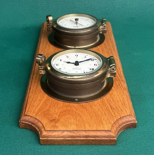 Vtg Weems & Plath Brass Quartz Ships Clock and Barometer, Made in Germany - Picture 7 of 9