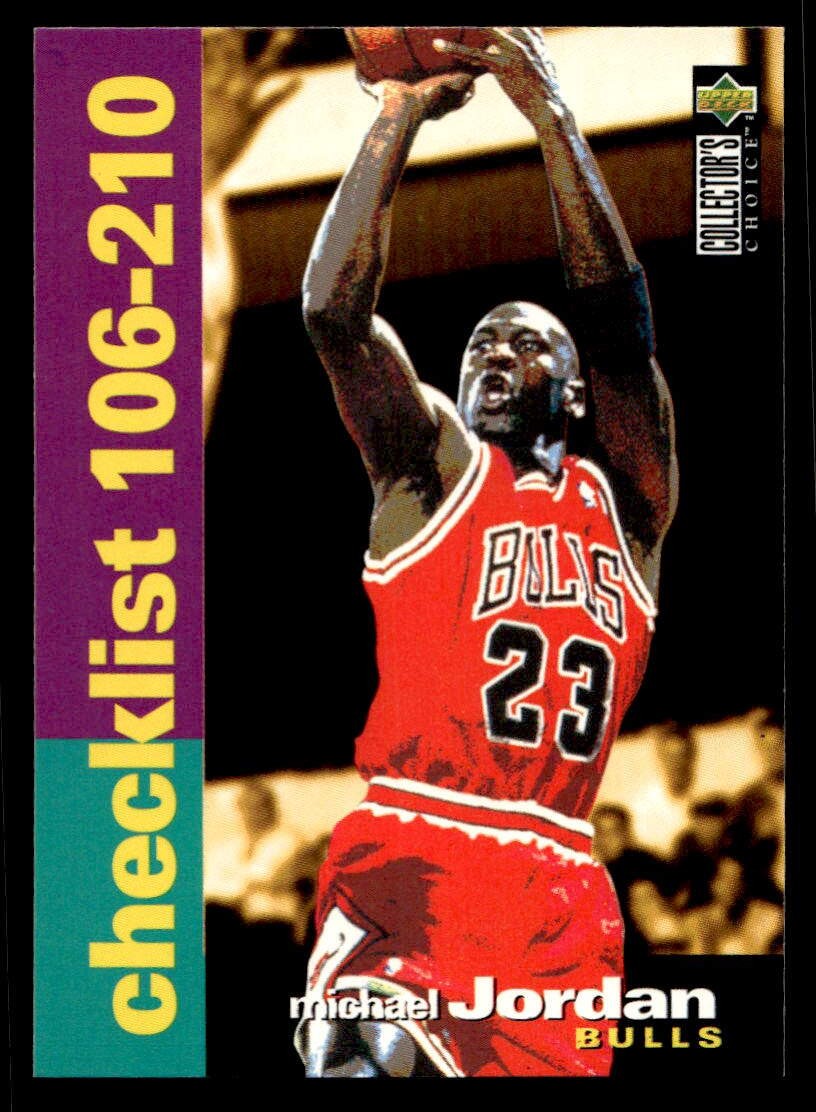1995-96 Collector's Choice #210 Michael Jordan Chicago Bulls Checklist MINT