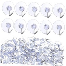 Pcs Small Suction Cup Hook for Glass Window, 0.87 Inch  Mini Clear Plastic 100