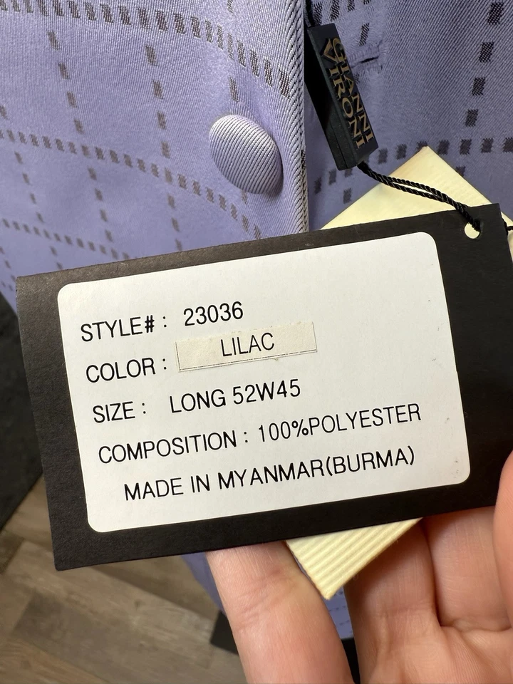 Gianni Vironi Superior Men's 52Long W45 Suit Purple Jacket and Vest Pants New - Image 4 of 4