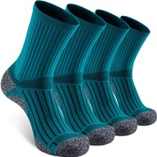 4 Pairs Elite Cushioned Compression MidCrew Socks Youth Women Men