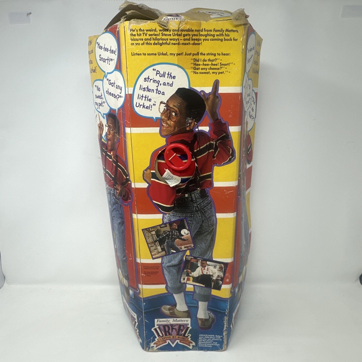 1991 Hasbro STEVE URKEL Family Matters Talking Pull String 17