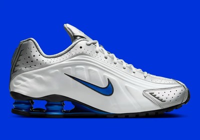 NIKE SHOX R4 ホワイトブルー Nike Shox R4 White Metallic Silver Racer Blue HQ1988-100 Men's