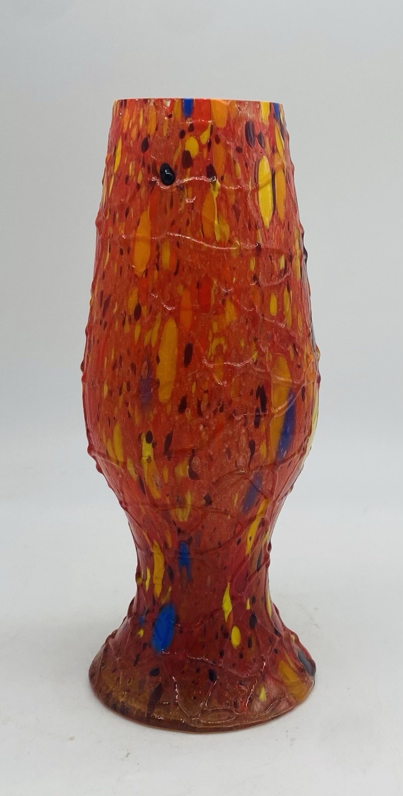 A Vibrant Art Deco Bohemian ERNST STEINWALD Tango Orange Multicolored Threaded