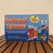 Lakeshore Graduated Cylinders 7 Piece Metric Set, Durable Plastic, NEW