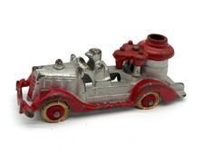 Vintage Cast Iron Hubley Open Cab Fire Truck USA Made Pumper Truck