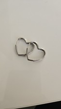 Pandora Sterling Silver Heart Hoop Earrings