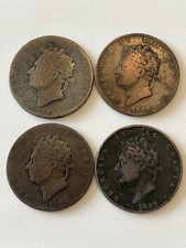 George IV - Half Penny Coins Lot - X 4 .  1825, 1826